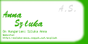 anna szluka business card